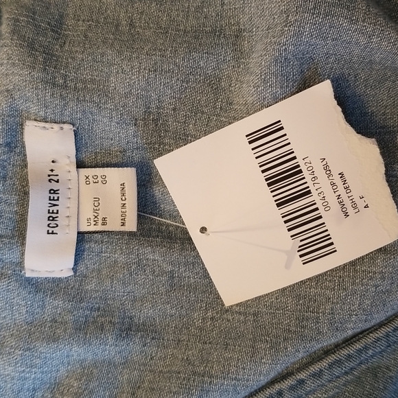 Forever 21 Blue Denim Bell Longsleeve Top - Picture 10 of 13